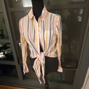 Colorful Striped Button Down Shirt